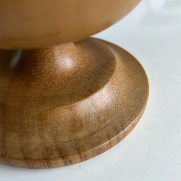 Vintage Wood Pedestal Vase Decor - Picture 12 of 14